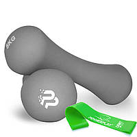 Гантель неопренова PowerPlay 4126 Spartacus 2*5 кг. Сіріі (2шт.)  HS PP_4126_5kg_2in SP