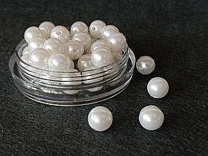 Намистини перли пластик 10мм (20гр) колір білий перламутр