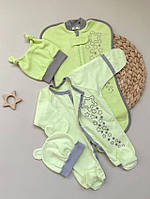 Набор одежды Звездочка для новорожденных, салатовый 4 предмета