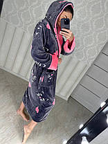 Гарний теплий жіночий довгий махровий халат із серцями Туреччина, фото 3