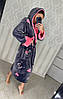 Гарний теплий жіночий довгий махровий халат із серцями Туреччина, фото 9