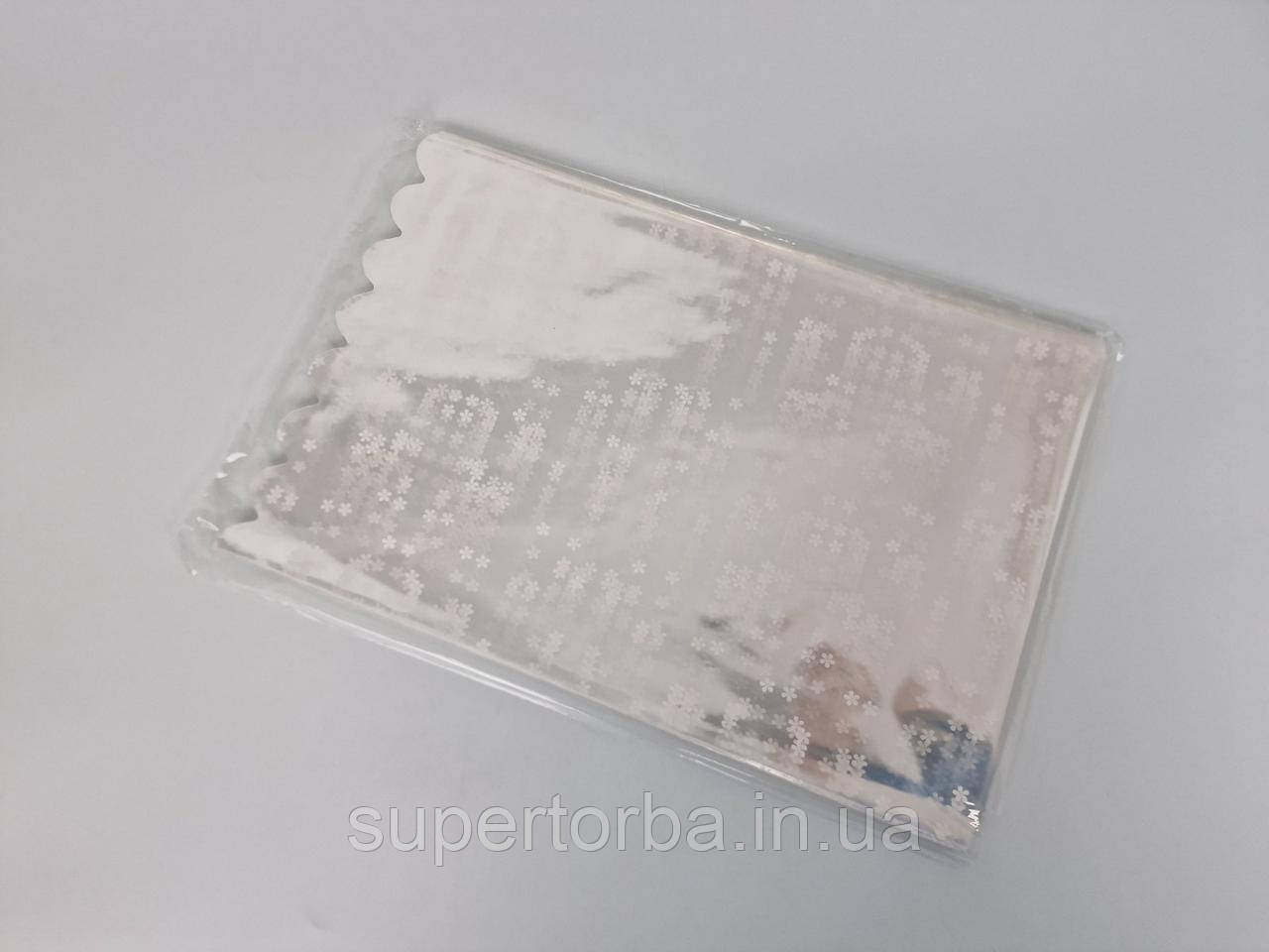 Пакет із малюнком для пакування подарунків (25*40) No92 (ажурний) "Ромашка" (100 шт.), фото 1