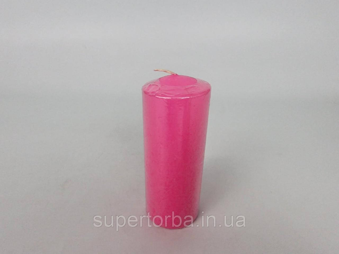 Кольорова Циліндр парафінова свічка (60/150) Рожева, фото 1