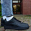 Кросівки чоловічі Nike Air Force 1 black low чорні Найк Форси шкіряні низькі, фото 7