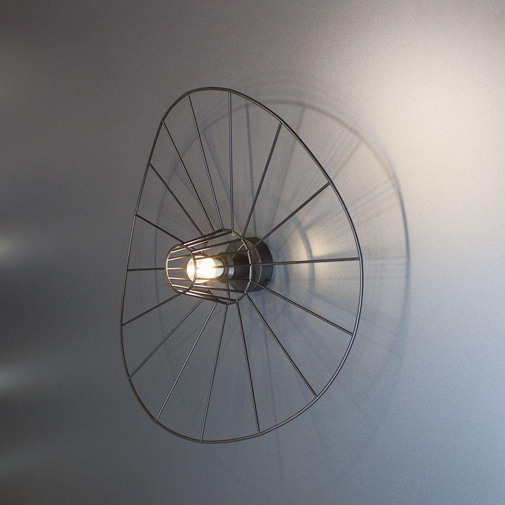 Бра металева чорна на 1 лампу Е27 60х60х17 см