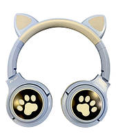 Bluetooth наушники CAT Ear XY-231 LED (Ушки)- голубой