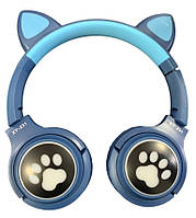 Bluetooth-навушники CAT Ear XY-231 LED (Вушка) — темно-синій