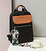 Жіночий рюкзак нейлоновий 36х29х13 см Чорний, фото 3