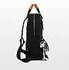 Жіночий рюкзак нейлоновий 36х29х13 см Чорний, фото 4
