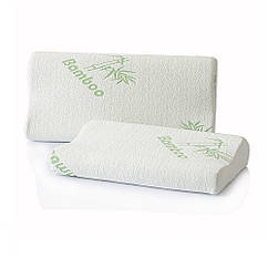 Ортопедична подушка для сну з ефектом пам'яті Memory Foam Бамбук Білий 50*30 см Ортопедична подушка під голову