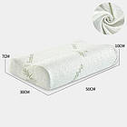 Ортопедична подушка для сну з ефектом пам'яті Memory Foam Бамбук Білий 50*30 см Якісна ортопедична подушка, фото 2
