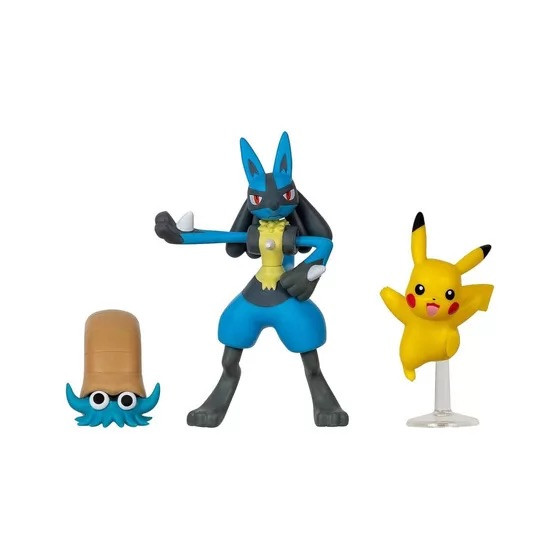 Набір ігрових фігурок Pokemon W17 - Оманайт, Пікачу, Лукаріо PKW3054