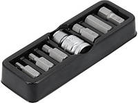 Набір біт насадка викрутки HEX 1/2" Н4-Н12 7 штук YATO YT-0412