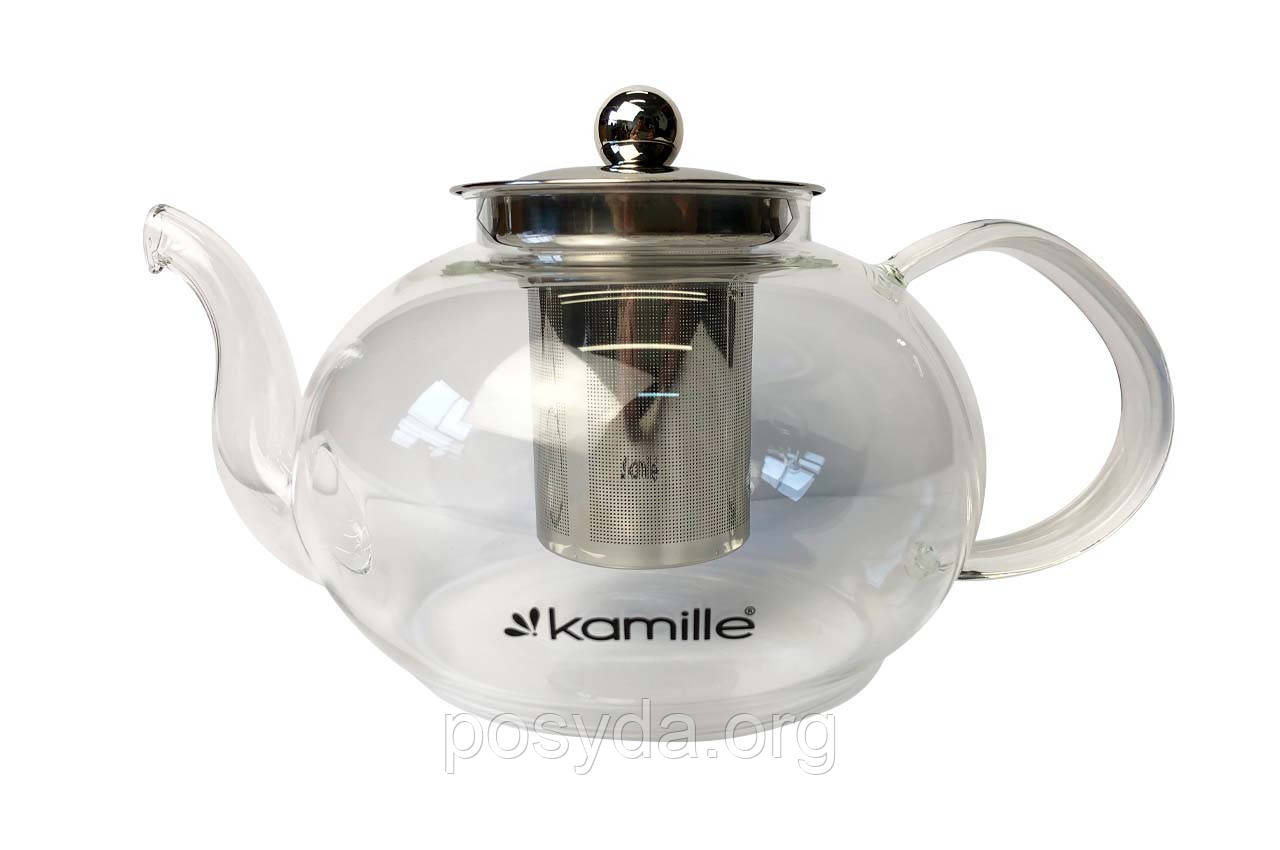 Чайник скляний заварювальний Kamille 500 мл зі знімним ситечком (0783s), фото 1