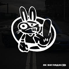 Наклейка на авто Злий Зайка 21*21 см + монтажна плівка