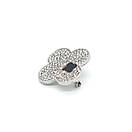 Брошка зі стразами 35х35мм Срібляста, фото 2