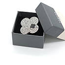 Брошка зі стразами 35х35мм Срібляста, фото 5