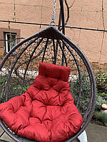 Кресло-Кокон "Nadia", цвет антрацит + красная подушка