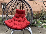 Крісло-Кокон "Nadia", колір антрацит + червона подушка, фото 3