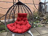 Крісло-Кокон "Nadia", колір антрацит + червона подушка, фото 4