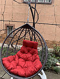 Крісло-Кокон "Nadia", колір антрацит + червона подушка, фото 9