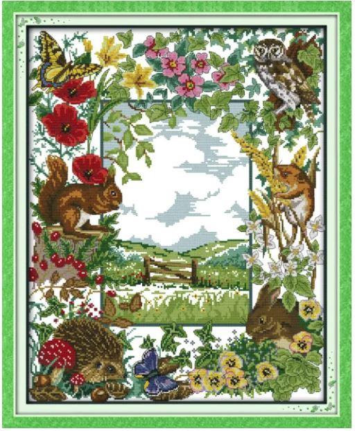 Набір для вишивання за нанесеною на канву схемою "Animal House". AIDA 14CT printed 43*52 см