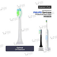 1 шт. Насадка зубной щетки Philips Sonicare ProtectiveClean 4500 HX6839 Optimal - Белый 235618P