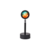Светильник проекционный с эффектом заката рассвета Sunset Lamp Черный Лампа LED для селфи WOW Pro