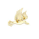 Брошка золотистий голуб 50х40мм, фото 4