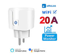 WiFi розетка Ewelink Smart Plug 20А монитор потребления электроэнергии