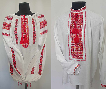 Вишиванки (домоткане полотно біле) "Стефан+Стефанія", фото 3