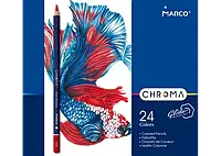 Набор цветных карандашей MARCO Chroma 8010-24TN, 24 цвета шестигранные