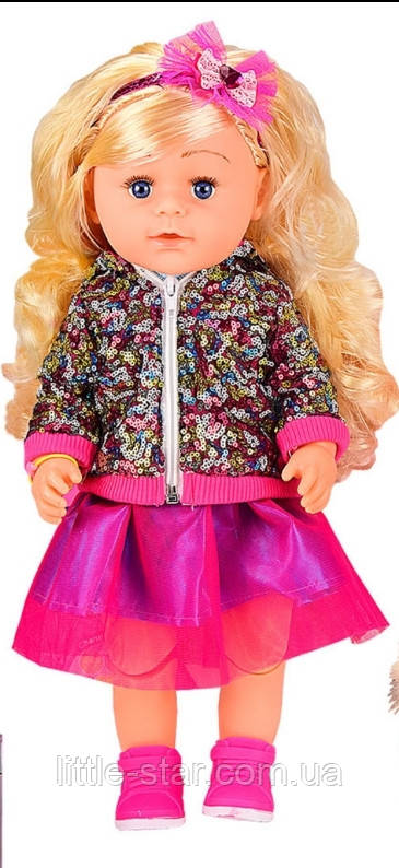 Лялька функціональна з волоссям, горщик, пляшечка, гребінець, заколочки, шарнірні коліна