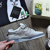 Мужские кроссовки Adidas Bad Bunny Forum Buckle Low Orbit Gray Адидас серые текстиль кожа замша демисезон