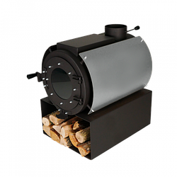 Піч опалювальна/булер'ян DS Classic Екожар з варильною поверхнею+кожух срібний 130м³/6мм