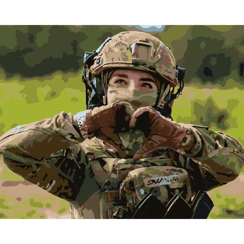 Картина за номерами Strateg Захисниця 40х50 см GS882
