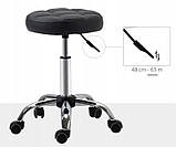 Косметичний регульований табурет Пако чорний, фото 6