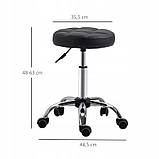 Косметичний регульований табурет Пако чорний, фото 7