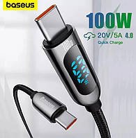 Кабель с дисплеем Baseus Display Fast Charging Data Cable Type-C to Type-C 100W Black (CATSK-C01) 1