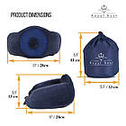 Подушка ортопедична для подорожей RoyalRest Memory Foam Синій 28х28х12см Ортопедична подушка для літака, фото 2