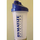 Шейкер 0,7 л. Dymatize Nutrition прозорий із синьою кришкою, фото 3