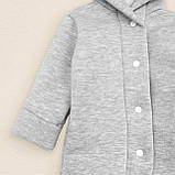 Комбінезон із теплої тканини на флісі однотонного сірого кольору, фото 3