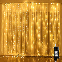 Гирлянда YINUO , 300 светодиодных фонарей 3x3m 31V Рождественские шторы