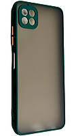 TPU чехол накладка Matte Color Case для Samsung Galaxy A22 5G темно-зеленый