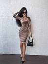 Облягаюча сукня міді смугаста з сорочковим коміром (р. 42-46) 9035427, фото 9