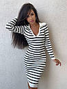 Облягаюча сукня міді смугаста з сорочковим коміром (р. 42-46) 9035427, фото 10
