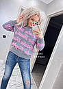 В'язаний светр оверсайз із написом Barbie (р. 42-48) 90043271, фото 8