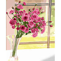Картина по номерам Strateg Букет розовых роз 40х50 см GS1354