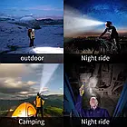 Налобний акумуляторний ліхтарик Чорний 1200 mAh 350 Lm Акумуляторний ліхтарик на лоб Головний ліхтар, фото 3