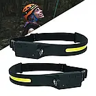 Налобний акумуляторний ліхтарик Чорний 1200 mAh 350 Lm Акумуляторний ліхтарик на лоб Головний ліхтар, фото 4